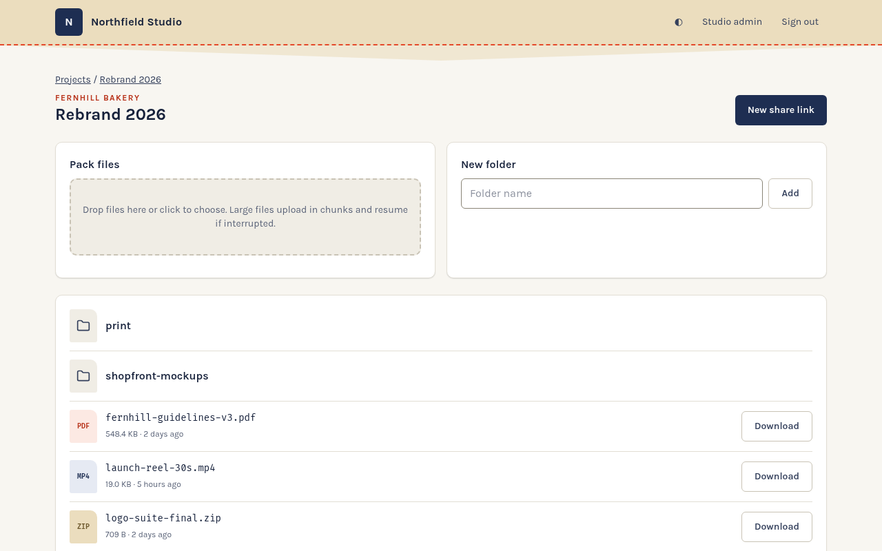 Project files with the resumable uploader