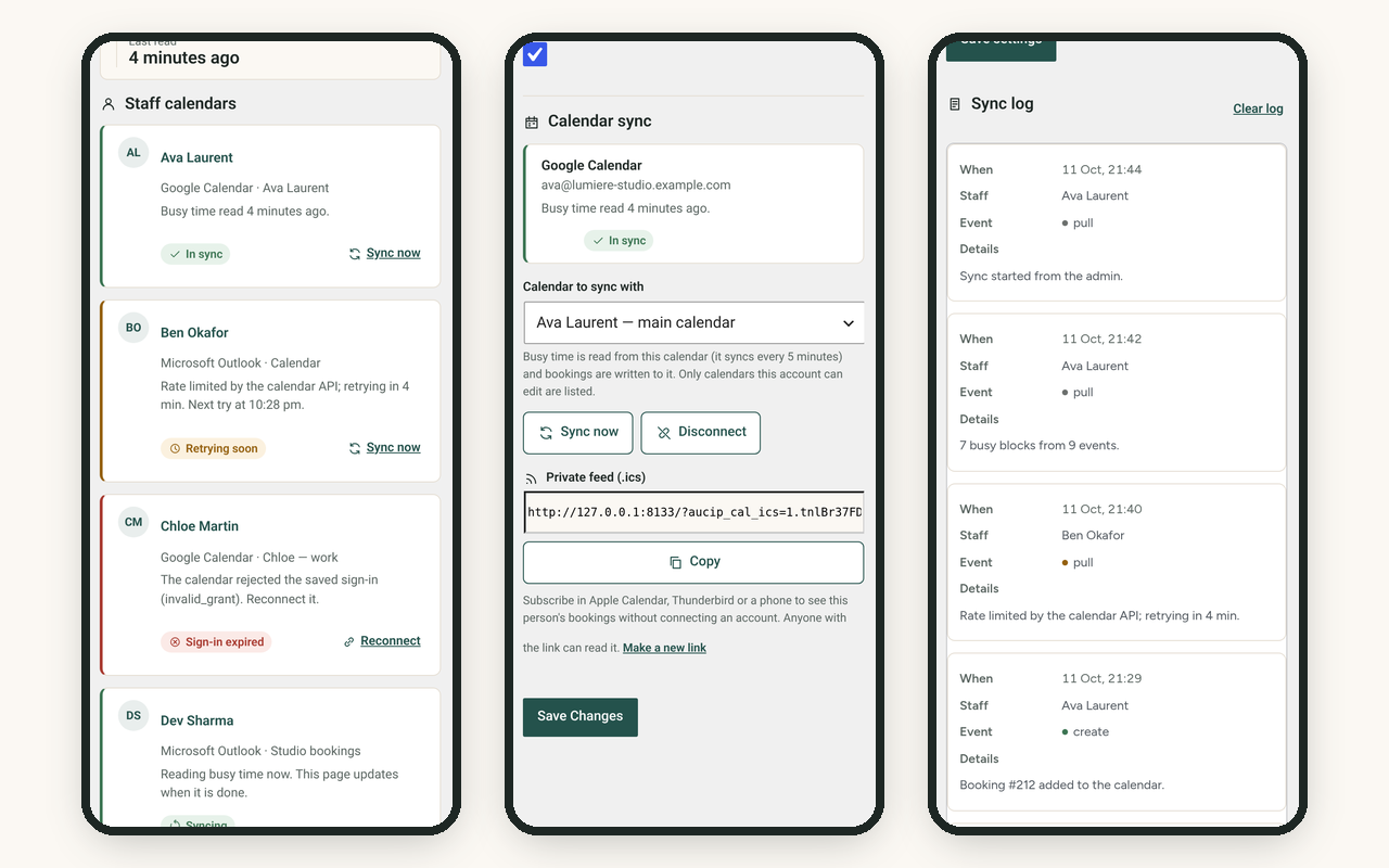 Aucip Book Calendar Sync screenshot 7