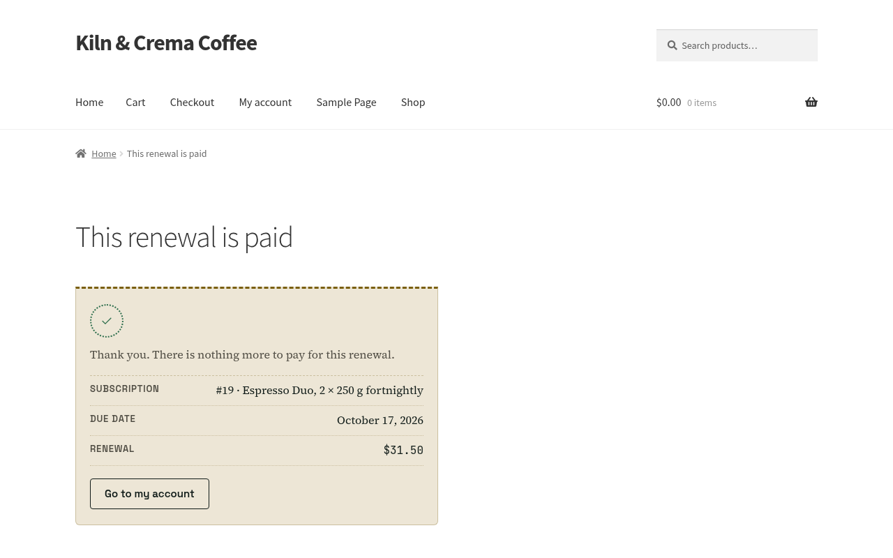 Pay link: renewal already paid