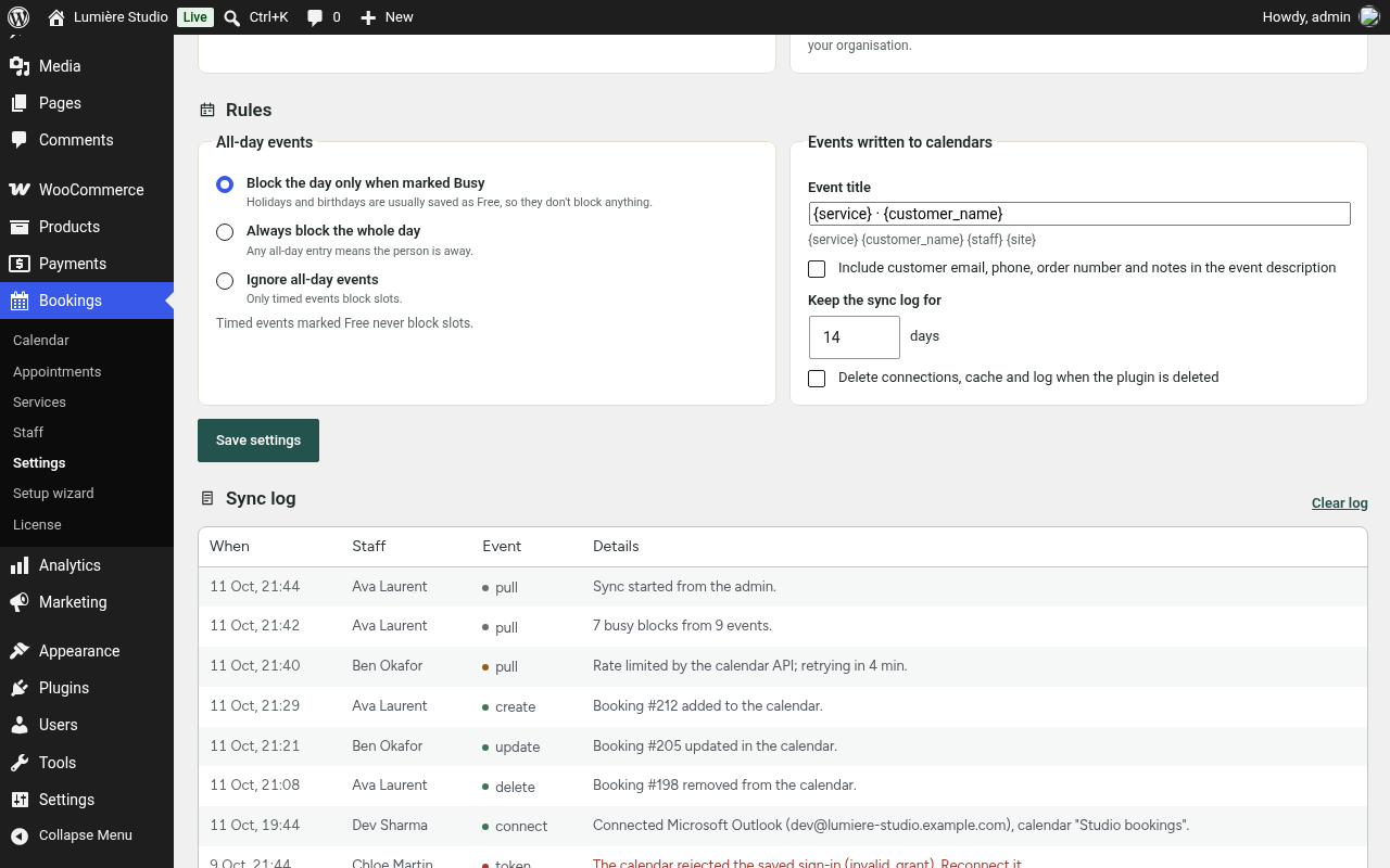 Aucip Book Calendar Sync screenshot 3