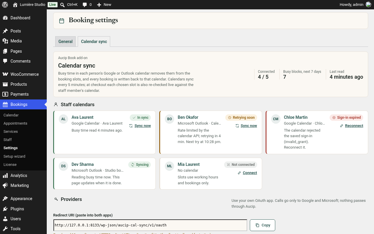 Aucip Book Calendar Sync screenshot 1
